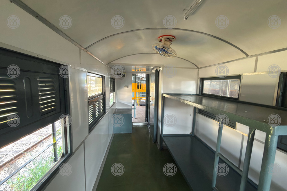 Completed interior, looking along the car
